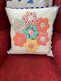 HAND APPLIQUE HEXI CUSHION COVER