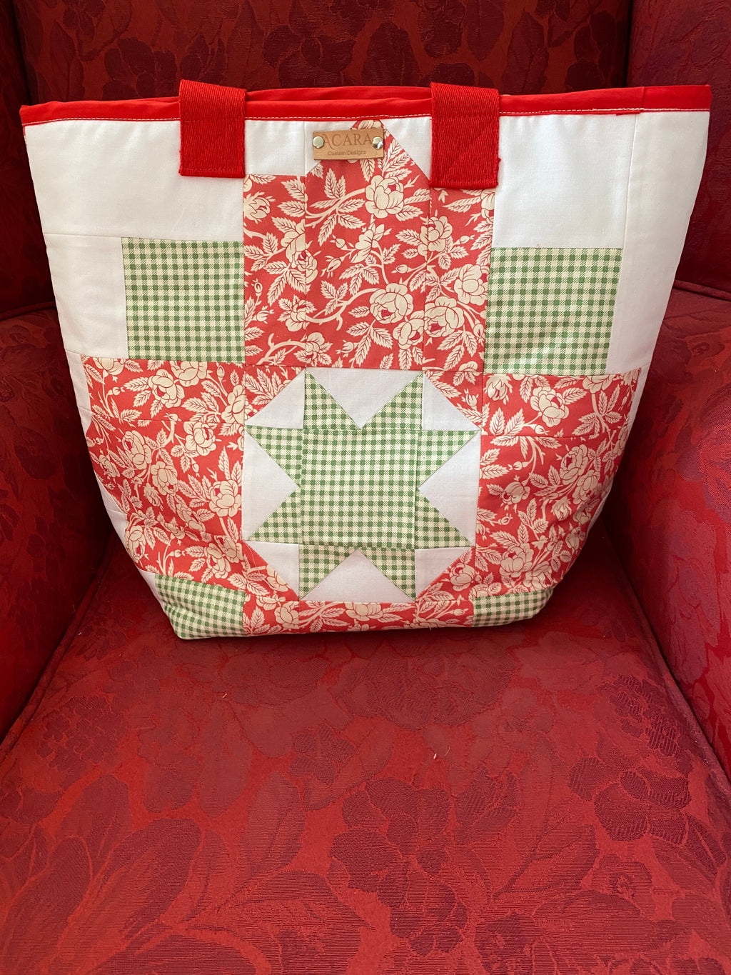 QUILTED BLOCKS TOTE BAG